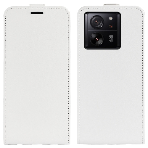

For Xiaomi 13T / 13T Pro R64 Texture Single Vertical Flip Leather Phone Case(White)