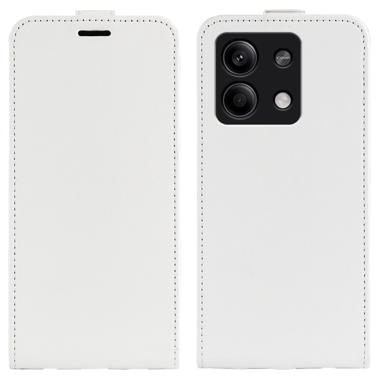 

For Xiaomi Redmi Note 13 R64 Texture Single Vertical Flip Leather Phone Case(White)