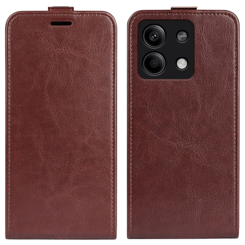 

For Xiaomi Redmi Note 13 R64 Texture Single Vertical Flip Leather Phone Case(Brown)