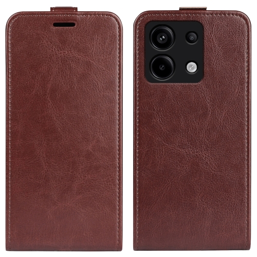 

For Xiaomi Redmi Note 13 Pro R64 Texture Single Vertical Flip Leather Phone Case(Brown)