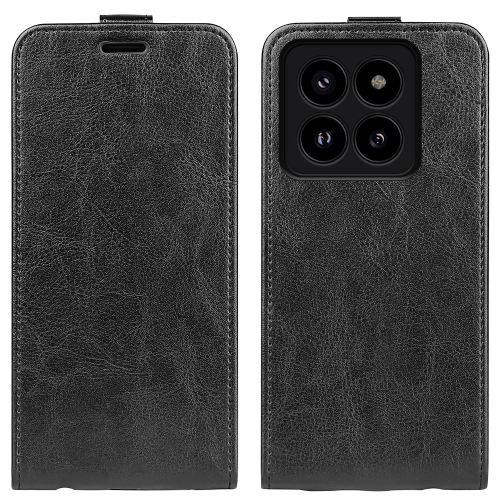 

For Xiaomi 14 Pro R64 Texture Single Vertical Flip Leather Phone Case(Black)