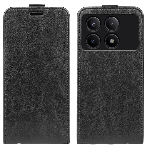 

For Xiaomi Redmi K70E R64 Texture Single Vertical Flip Leather Phone Case(Black)