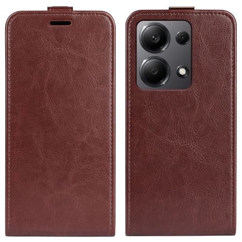 

For Xiaomi Redmi Note 13 Pro 4G R64 Texture Single Vertical Flip Leather Phone Case(Brown)