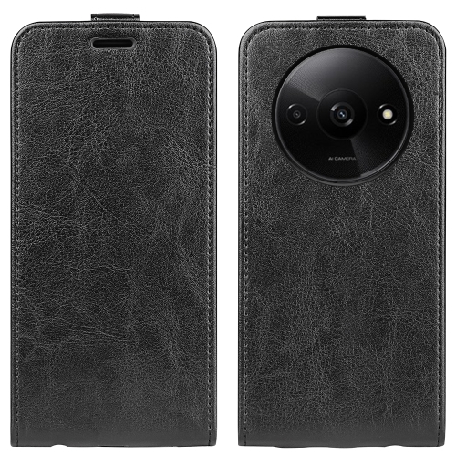 

For Xiaomi Redmi A3 R64 Texture Single Vertical Flip Leather Phone Case(Black)