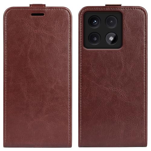 

For Xiaomi 14T R64 Texture Single Vertical Flip Leather Phone Case(Brown)