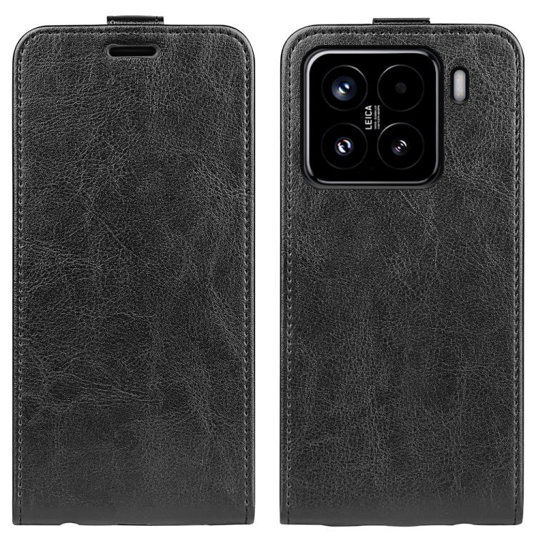 

For Xiaomi 15 R64 Texture Single Vertical Flip Leather Phone Case(Black)