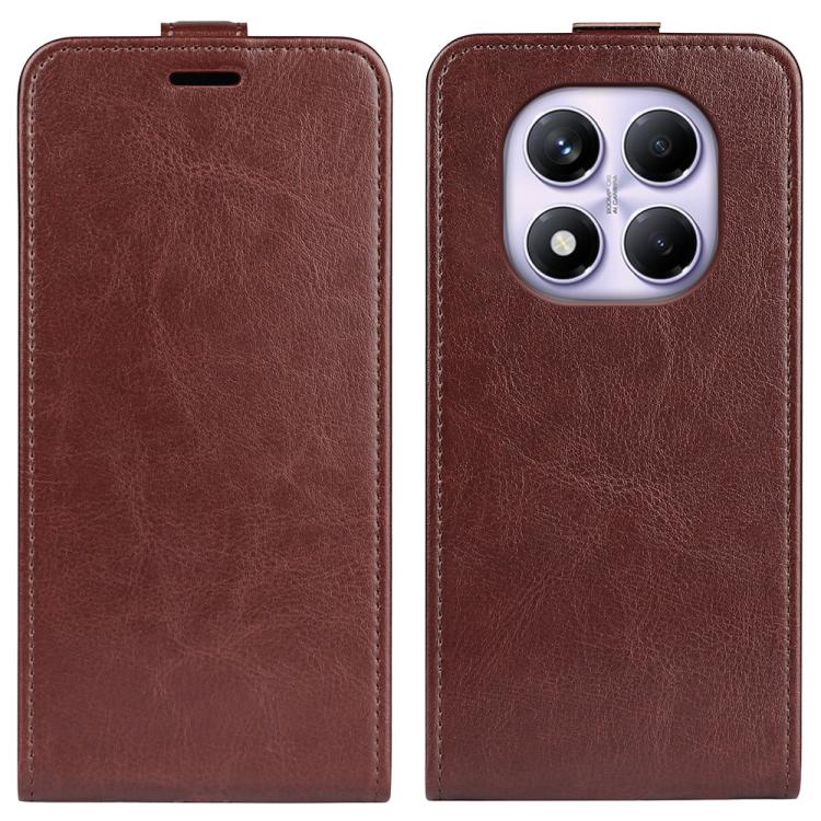

For Redmi Note 14 Pro 4G R64 Texture Single Vertical Flip Leather Phone Case(Brown)