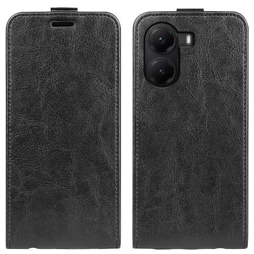 

For Xiaomi Poco X7 Pro R64 Texture Single Vertical Flip Leather Phone Case(Black)