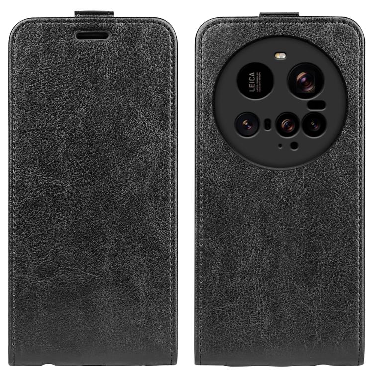 

For Xiaomi 15 Ultra R64 Texture Single Vertical Flip Leather Phone Case(Black)