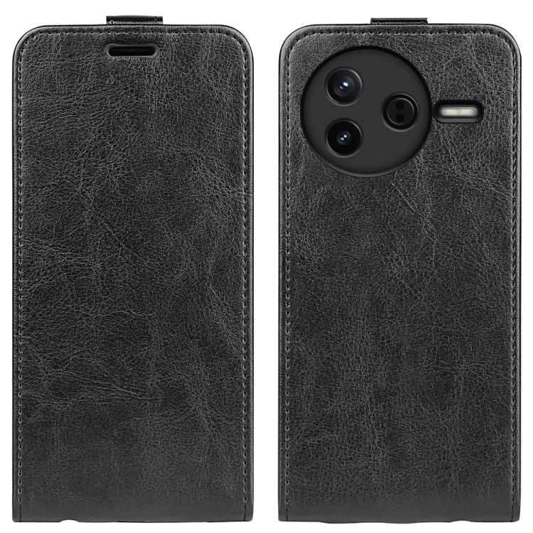 

For Redmi K80 / Poco F7 Pro R64 Texture Single Vertical Flip Leather Phone Case(Black)