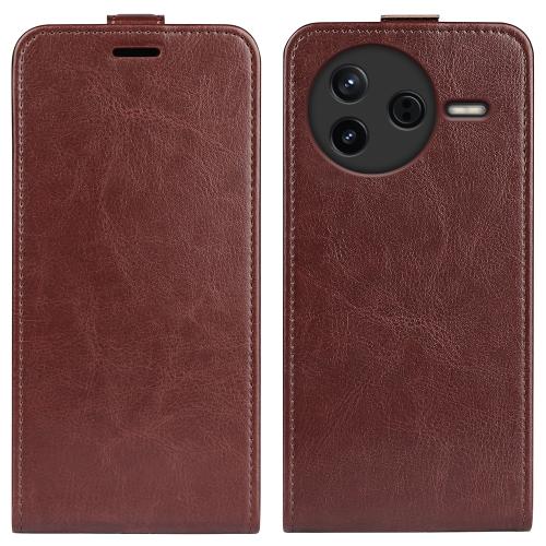 

For Redmi K80 / Poco F7 Pro R64 Texture Single Vertical Flip Leather Phone Case(Brown)
