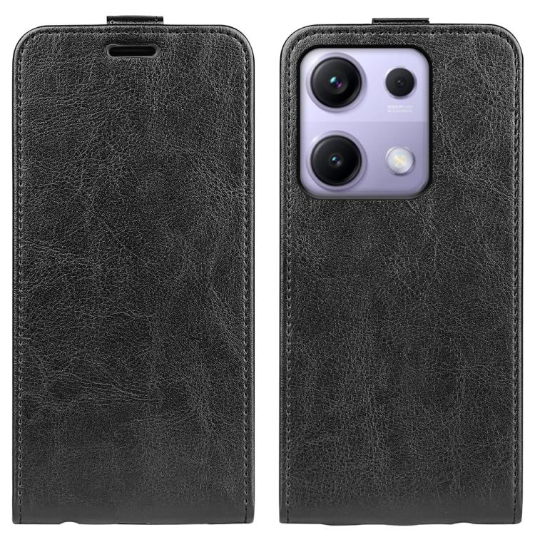 

For Redmi Note 14S 4G R64 Texture Single Vertical Flip Leather Phone Case(Black)