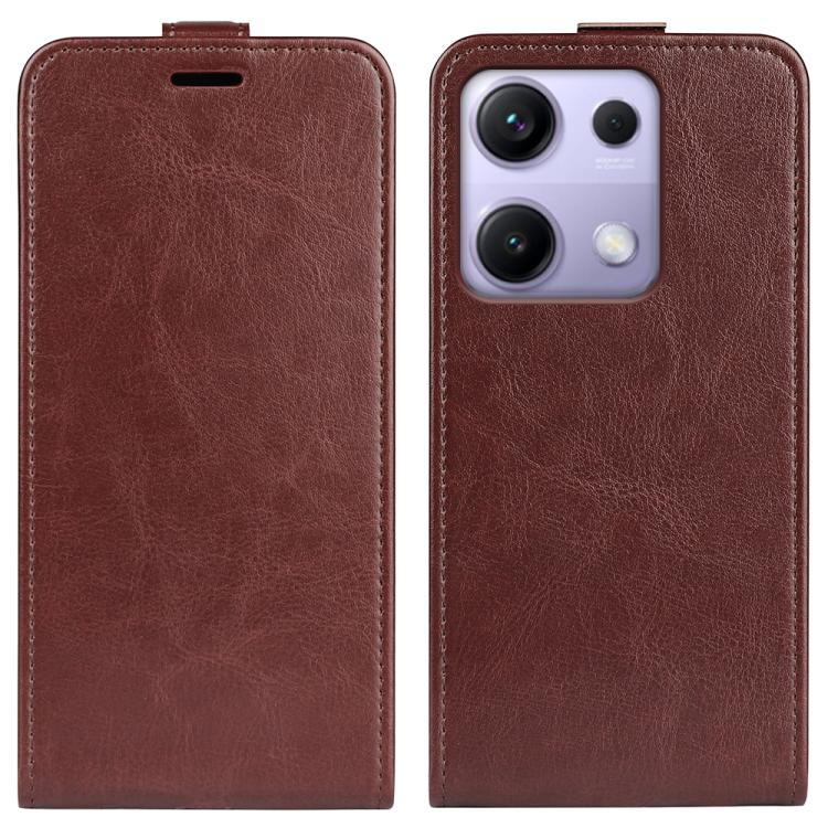 

For Redmi Note 14S 4G R64 Texture Single Vertical Flip Leather Phone Case(Brown)