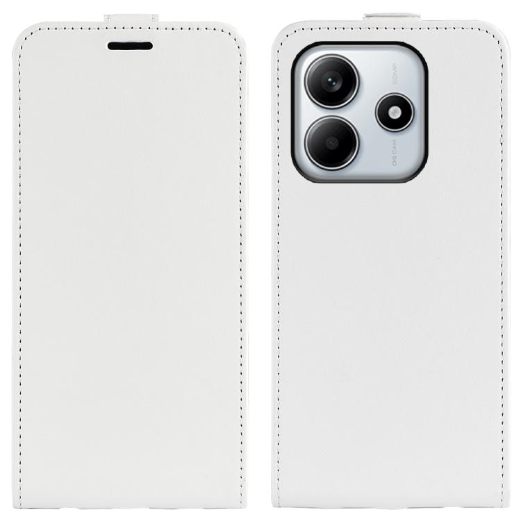 

For Redmi Note 14 4G 164.84mm R64 Texture Single Vertical Flip Leather Phone Case(White)