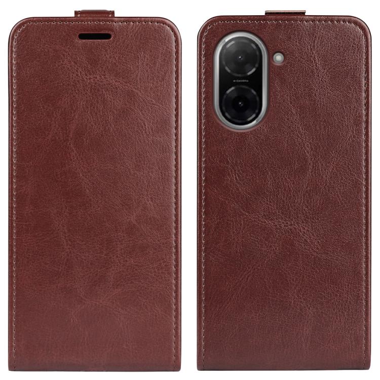 

For Redmi A5 4G 173.3mm R64 Texture Single Vertical Flip Leather Phone Case(Brown)