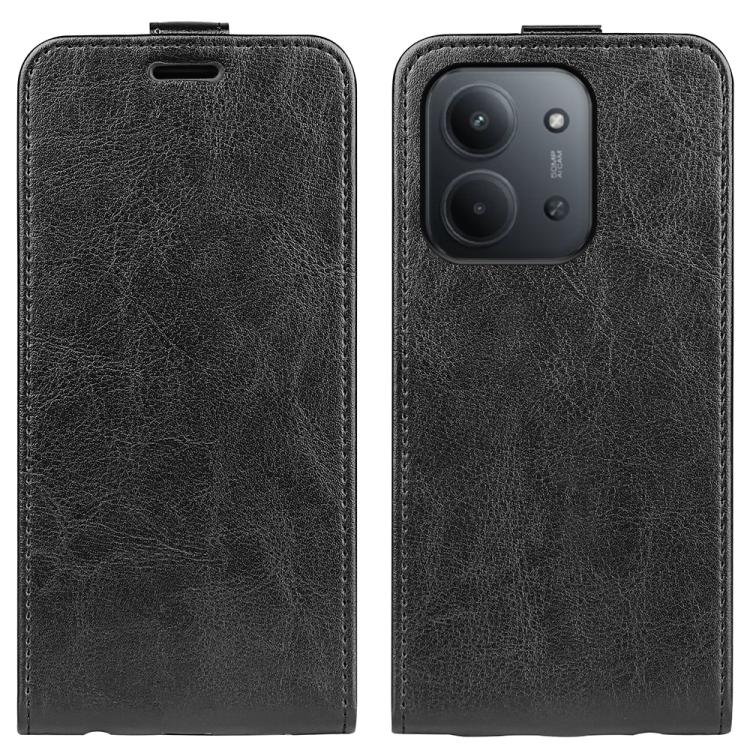 

For Redmi 15C 5G / 4G EU 173mm R64 Texture Single Vertical Flip Leather Phone Case(Black)