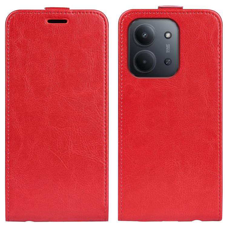 

For Redmi 15C 5G / 4G EU 173mm R64 Texture Single Vertical Flip Leather Phone Case(Red)
