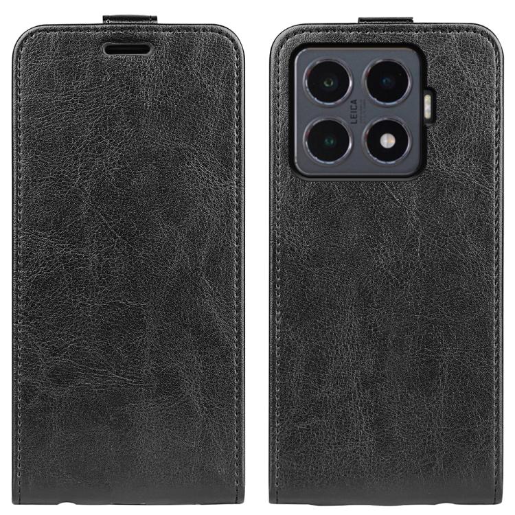 

For Xiaomi 15T Pro R64 Texture Single Vertical Flip Leather Phone Case(Black)