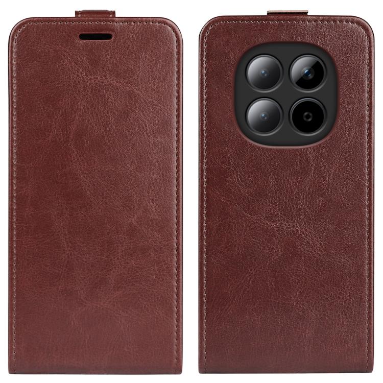 

For Redmi Note 15 Pro+ Global 163.3mm R64 Texture Single Vertical Flip Leather Phone Case(Brown)