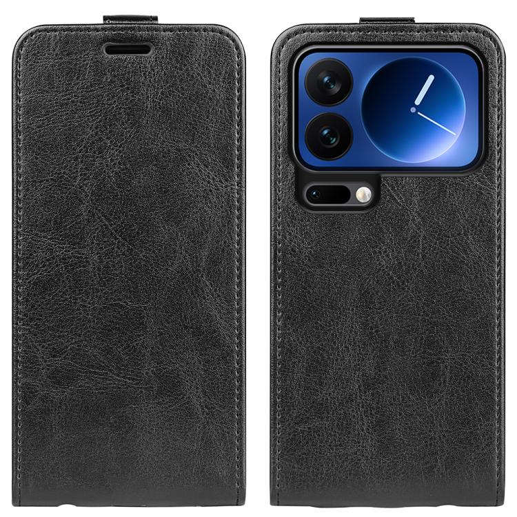 

For Xiaomi 17 Pro R64 Texture Single Vertical Flip Leather Phone Case(Black)