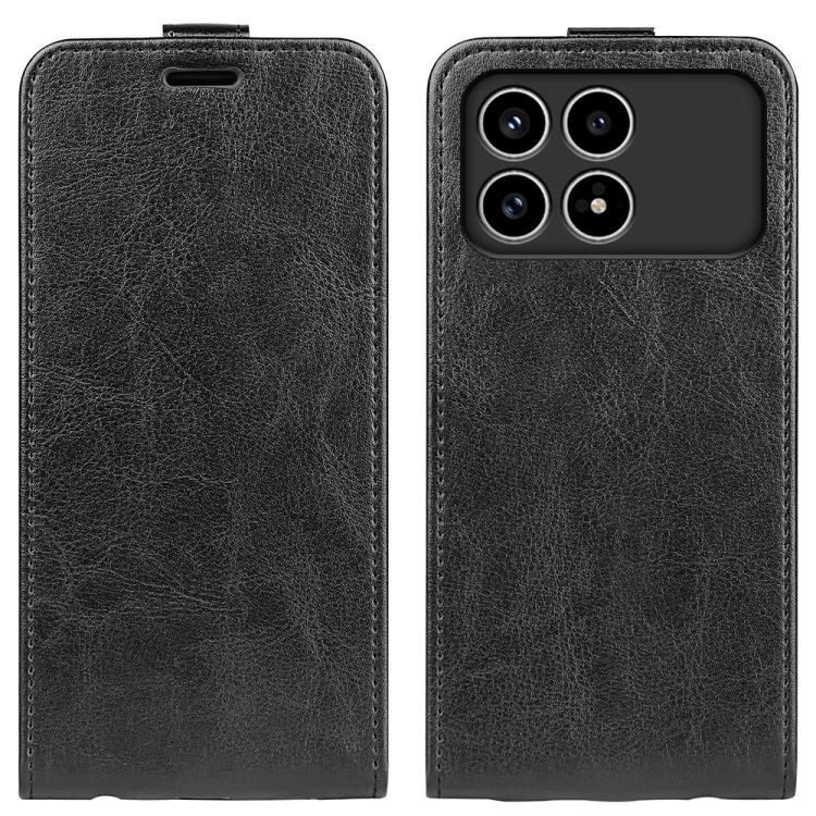 

For Xiaomi Poco F8 Pro 5G R64 Texture Single Vertical Flip Leather Phone Case(Black)