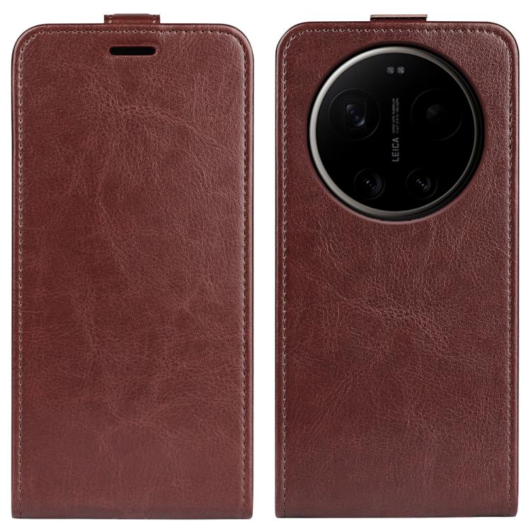 

For Xiaomi 17 Ultra R64 Texture Single Vertical Flip Leather Phone Case(Brown)