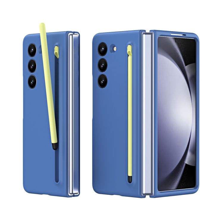 

For Samsung Galaxy Z Fold6 Skinfeel Shockproof Phone Case, No Pen(Blue)