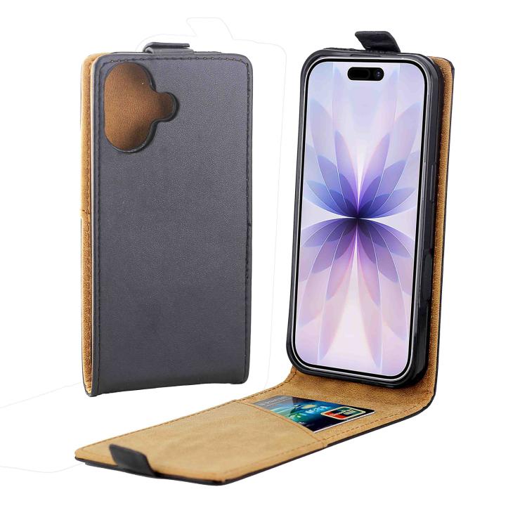 

For iPhone 17 Vertical Flip Leather Phone Case with Card Slot(Black)