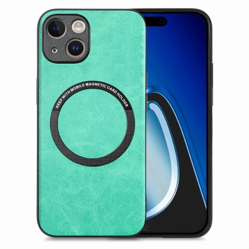 

For iPhone 15 Solid Color Leather Skin Back Phone Case(Green)