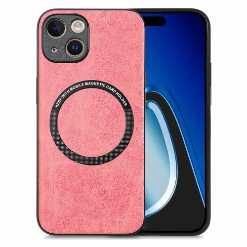 

For iPhone 15 Plus Solid Color Leather Skin Back Phone Case(Pink)