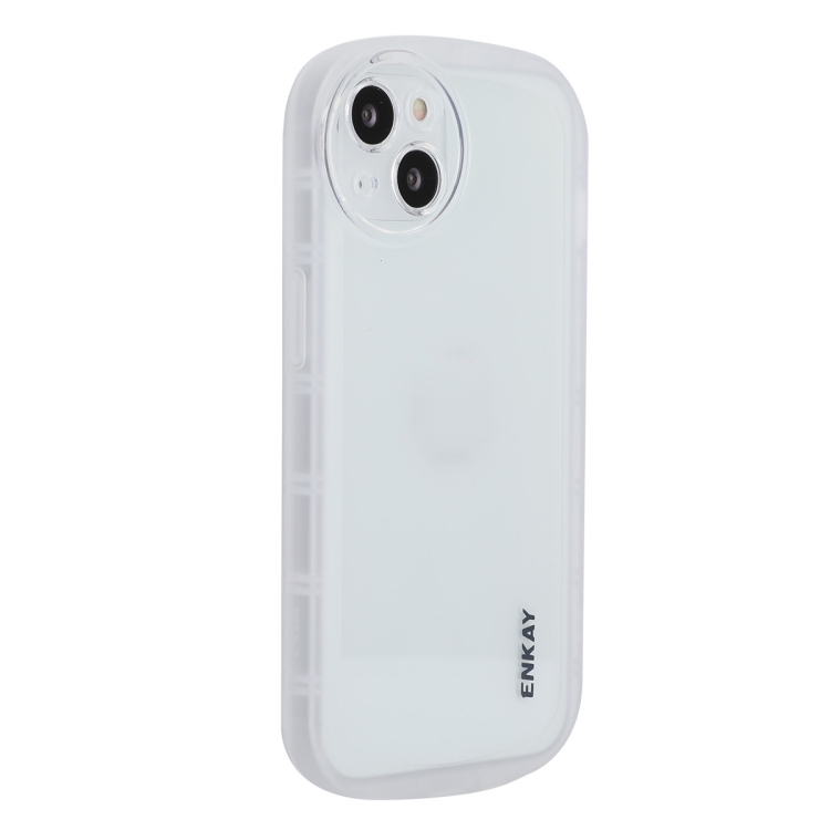 

For iPhone 15 ENKAY Hat-Prince Translucent Matte TPU Shockproof Phone Case(White)