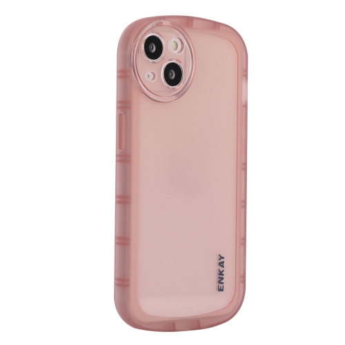 

For iPhone 15 Plus ENKAY Hat-Prince Translucent Matte TPU Shockproof Phone Case(Pink)