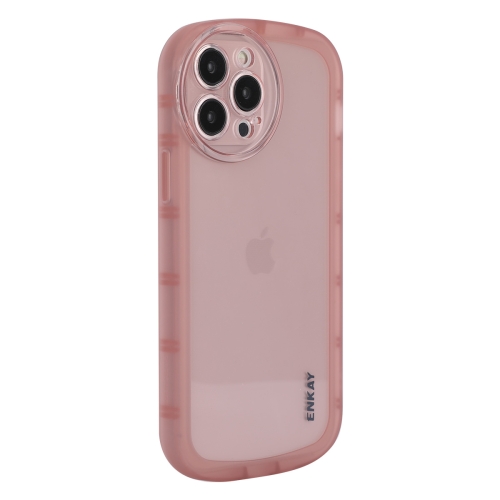 

For iPhone 15 Pro ENKAY Hat-Prince Translucent Matte TPU Shockproof Phone Case(Pink)