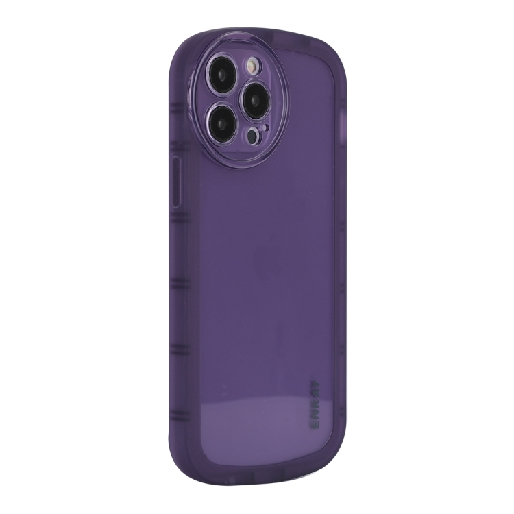 

For iPhone 15 Pro ENKAY Hat-Prince Translucent Matte TPU Shockproof Phone Case(Purple)
