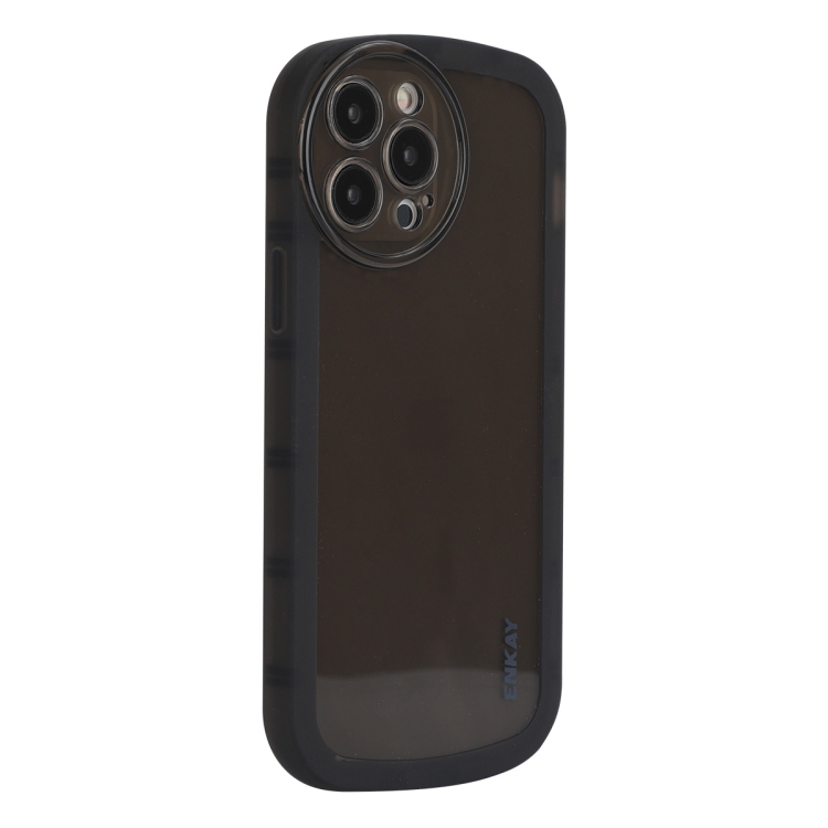 

For iPhone 15 Pro Max ENKAY Hat-Prince Translucent Matte TPU Shockproof Phone Case(Black)