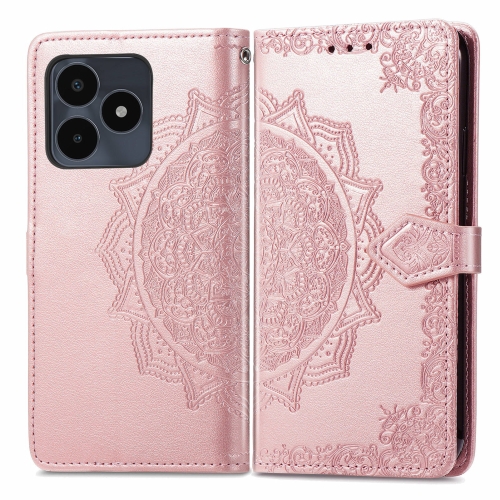 

For Realme Note 50 Mandala Flower Embossed Leather Phone Case(Rose Gold)