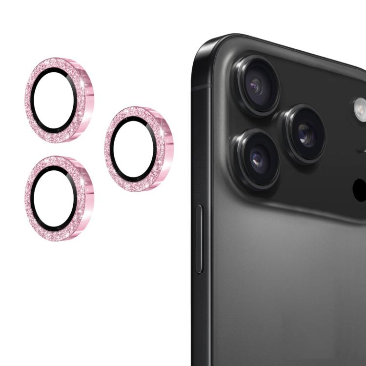 

For iPhone 17 Pro / 17 Pro Max ENKAY Hat-Prince Glitter Rear Lens Aluminium Alloy Tempered Glass Film(Pink)