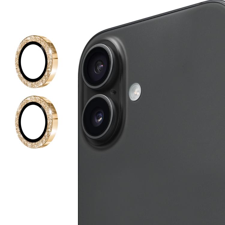 

For iPhone 17 ENKAY Hat-Prince Glitter Rear Lens Aluminium Alloy Tempered Glass Film(Gold)