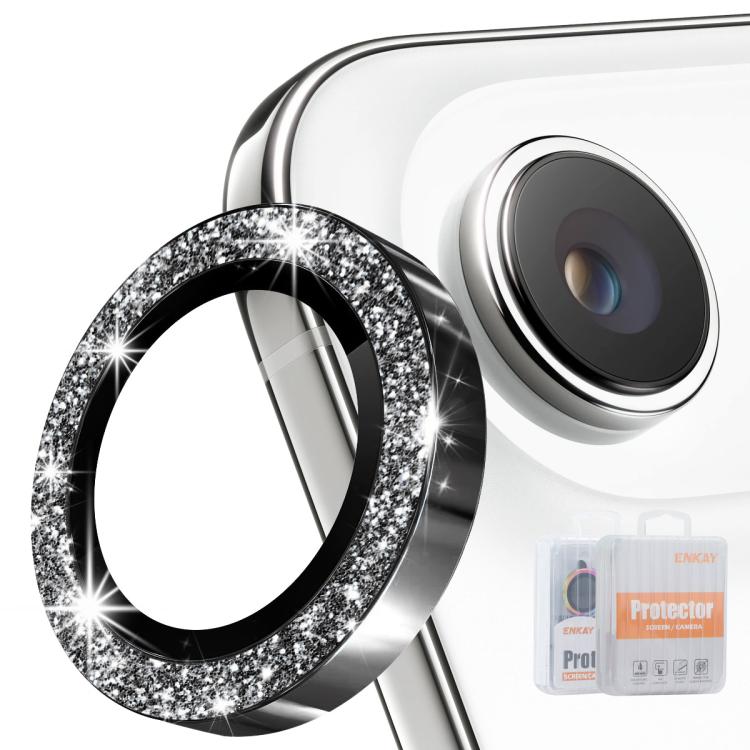 

For iPhone Air ENKAY Hat-Prince Glitter Rear Lens Aluminium Alloy Tempered Glass Film(Black)
