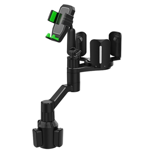 

D08 With Adjustable Snack Cup Cup Holder Phone Mount For Car Phone Clamping Mount Holder(Green)