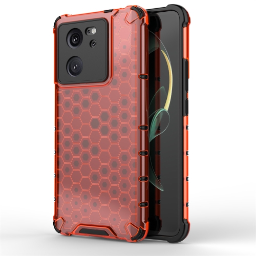 

For Redmi K60 Ultra Shockproof Honeycomb Phone Case(Red)