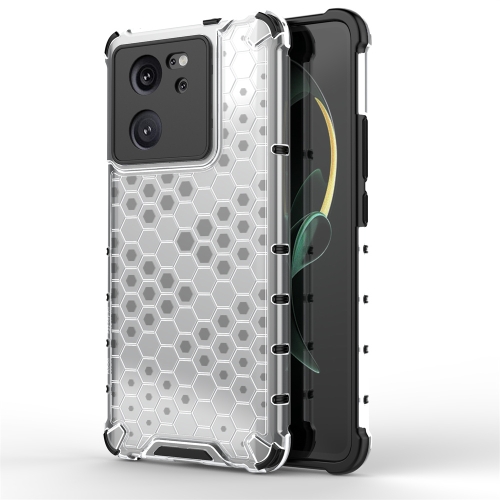 

For Xiaomi 13T Pro Shockproof Honeycomb Phone Case(White)