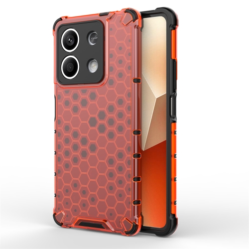 

For Redmi Note 13 Shockproof Honeycomb Phone Case(Red)