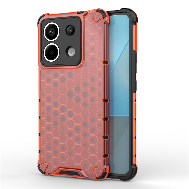 

For Redmi Note 13 Pro 5G Shockproof Honeycomb Phone Case(Red)