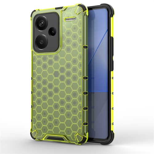 

For Redmi Note 13 Pro+ Shockproof Honeycomb Phone Case(Green)