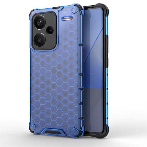 

For Redmi Note 13 Pro+ Shockproof Honeycomb Phone Case(Blue)