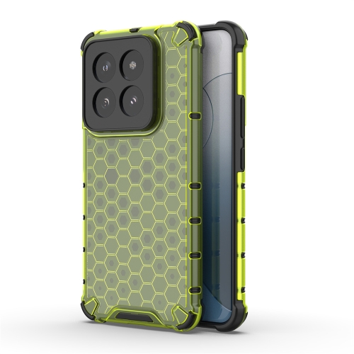 

For Xiaomi 14 Pro Shockproof Honeycomb Phone Case(Green)