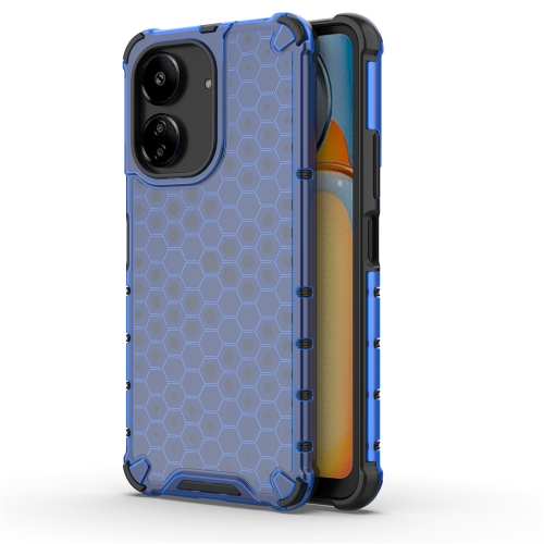 

For Redmi 13C 4G Shockproof Honeycomb Phone Case(Blue)