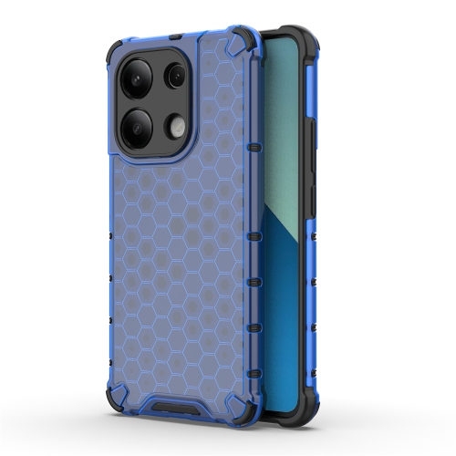 

For Redmi Note 13 4G Global Shockproof Honeycomb Phone Case(Blue)