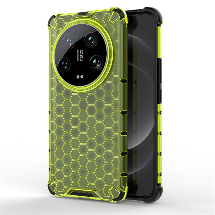 

For Xiaomi 14 Ultra Shockproof Honeycomb Phone Case(Green)
